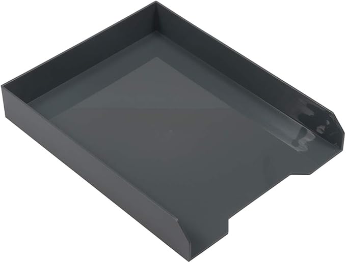 JAM PAPER Stackable Paper Trays - Grey - Desktop Document, Letter, & File Organizer Tray - 2/Pack-NeatNest