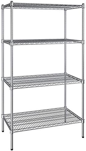 21" x 36" NSF Chrome 4-Shelf Kit with 64" Posts, Heavy Duty Storage Shelving, Wire Shelving Kit, NSF Commercial Storage Rack Unit