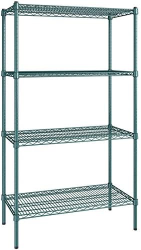 18" x 36" NSF Green Epoxy 4-Shelf Kit with 64" Posts, Heavy Duty Storage Shelving, Wire Shelving Kit, NSF Commercial Storage Rack Unit