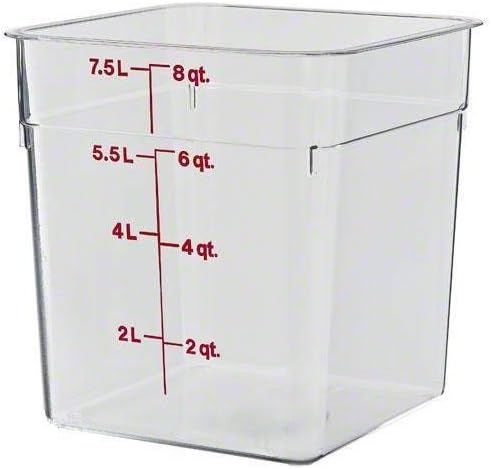 Cambro - 8SFSCW135 Camwear Polycarbonate Square Food Storage Container, 8 Quart (This does not come with a lid)-NeatNest