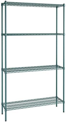 14" x 48" NSF Green Epoxy 4-Shelf Kit with 86" Posts, Heavy Duty Storage Shelving, Wire Shelving Kit, NSF Commercial Storage Rack Unit