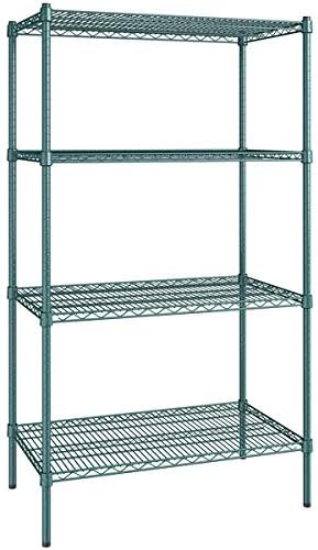 21" x 36" NSF Green Epoxy 4-Shelf Kit with 64" Posts, Heavy Duty Storage Shelving, Wire Shelving Kit, NSF Commercial Storage Rack Unit