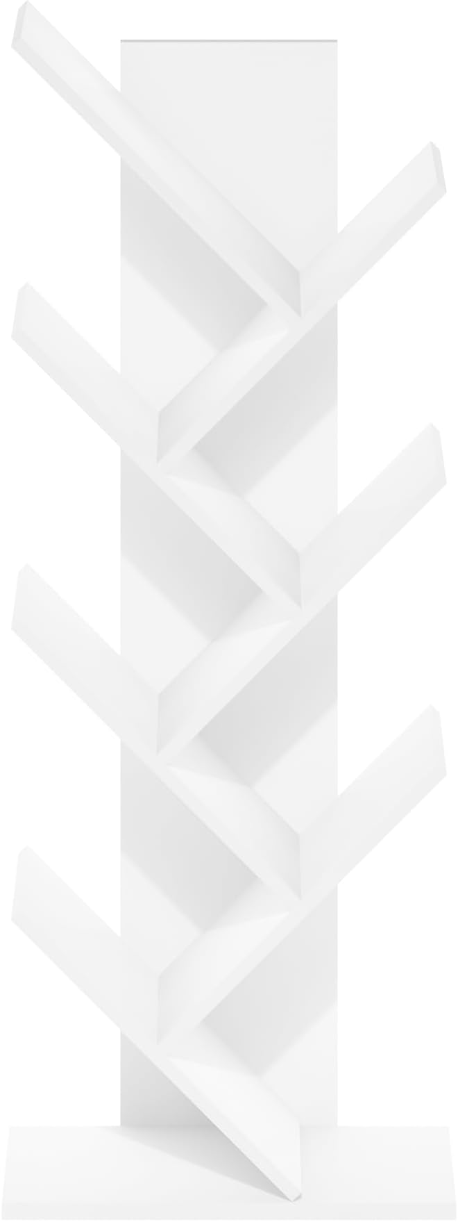 Furinno Tree Bookshelf 7-Tier Floor Standing Tree Bookcase, White-NeatNest