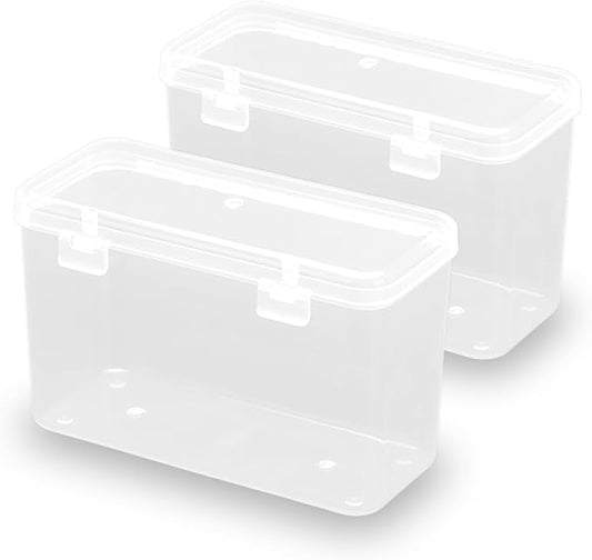 2 Packs 5.75x2.44x3.7 Inches Polypropylene Rectangle Mini Storage Containers Box with Lid for Small Items and Other Craft Projects-NeatNest