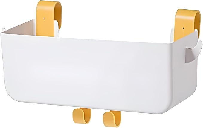 Bunk Bed Shelf for Top Bunk Kids Bunk Bed Accessories Caddy, Dorm Book Holder Bedside with Hooks For Bed Rail, 11 lbs Capacity, White, Plastic-NeatNest