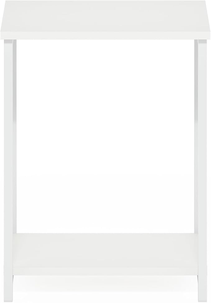 Furinno Simplistic Industrial Metal Frame End Table, 1-Pack, White/White-NeatNest