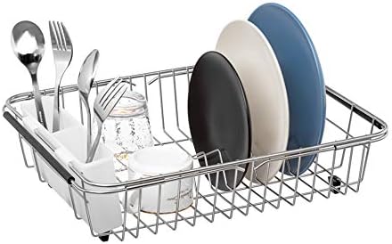 SANNO Utensil Drying Rack, Plastice Utensil Silverware Storage Holder fit for Dish Rack Over Sink, Chopsticks/Spoon/Fork/Knife Drainer Basket Flatware Storage Drainer,White, 7.75"×1.5"-NeatNest