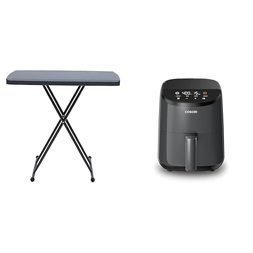 Iceberg IndestrucTable Classic Personal Folding Table, Heavy Duty Utility Table, Adjustable Height & Cosori Mini Air Fryer 2.1 Qt, 4-in-1 Small Airfryer, Bake, Roast, Reheat, Space-Saving & Low-Noise-NeatNest