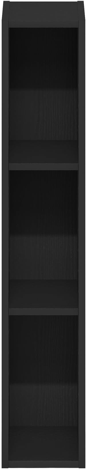 Furinno Fulda 3-Tier Space Saving Storage Shelf Bookcase, 6-Inch Width, Blackwood-NeatNest