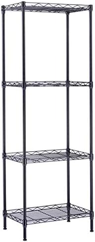 4 Tier Adjustable Storage Shelf Metal Storage Rack Wire Shelving Unit Storage Shelves Metal for Pantry Closet Kitchen Laundry (Black4)