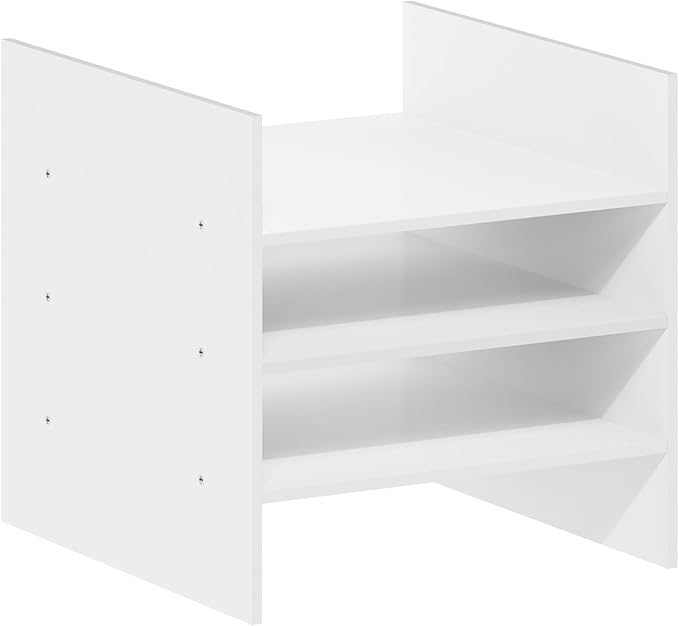 Furinno Cubicle 3-Shelf File Organizer Cube Insert (Does not fit IKEA Kallax Shelving), White