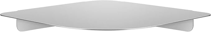 8" Floating Corner Shelf, Metal Corner Shelf Wall Mount for Wall Storage, for Smart Home, Speakers, Internet Router, Security Camera - for Bathroom, Kitchen, Bedroom, and Living Room (Silver)-NeatNest