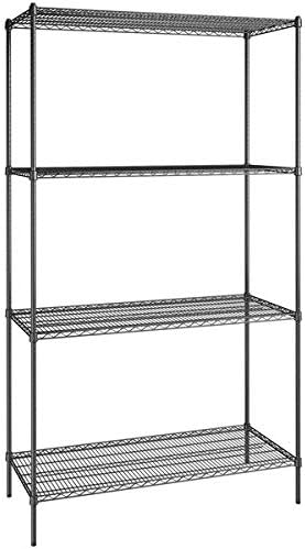 24" x 54" NSF Black Epoxy 4-Shelf Kit with 96" Posts, Heavy Duty Storage Shelving, Wire Shelving Kit, NSF Commercial Storage Rack Unit