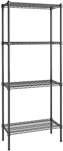 14" x 30" NSF Black Epoxy 4-Shelf Kit with 74" Posts, Heavy Duty Storage Shelving, Wire Shelving Kit, NSF Commercial Storage Rack Unit