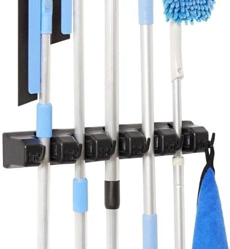 Displays By Jack wall mounted Broom and mop Holder, Black Utility Tool Organizer for Home, 1-Pack-NeatNest