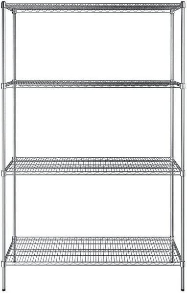 21" x 54" NSF Chrome 4-Shelf Kit with 86" Posts, Heavy Duty Storage Shelving, Wire Shelving Kit, NSF Commercial Storage Rack Unit