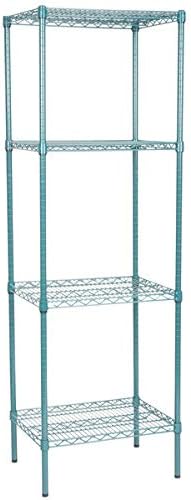 18" x 24" NSF Green Epoxy 4-Shelf Kit with 74" Posts, Heavy Duty Storage Shelving, Wire Shelving Kit, NSF Commercial Storage Rack Unit