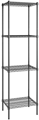 18" x 24" NSF Black Epoxy 4-Shelf Kit with 86" Posts, Heavy Duty Storage Shelving, Wire Shelving Kit, NSF Commercial Storage Rack Unit
