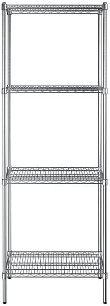 18" x 30" NSF Chrome 4-Shelf Kit with 86" Posts, Heavy Duty Storage Shelving, Wire Shelving Kit, NSF Commercial Storage Rack Unit