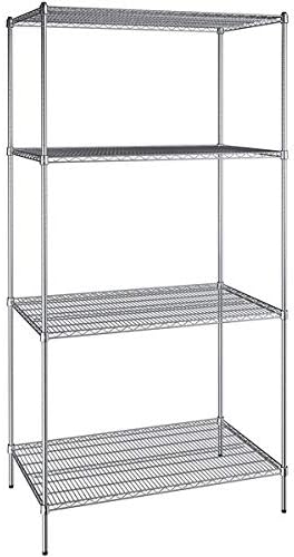 30" x 48" NSF Chrome 4-Shelf Kit with 96" Posts, Heavy Duty Storage Shelving, Wire Shelving Kit, NSF Commercial Storage Rack Unit