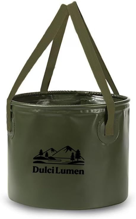 Multifunctional Collapsible Water Bucket: Portable Water Container for Camping - Wash Basin with Handles & Reinforced Sides for Outdoor Travel Fishing Hiking Car Washing - 2.6 Gallon (10L)