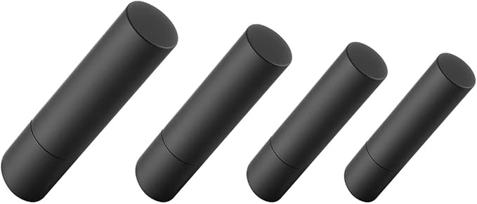 JQK Wall Hooks Black, 304 Stainless Steel Coat Hooks Wall Mounted for Robe Hat Clothes Hanger Towels, Matte Black 4 Pack, RH120-PB-P4