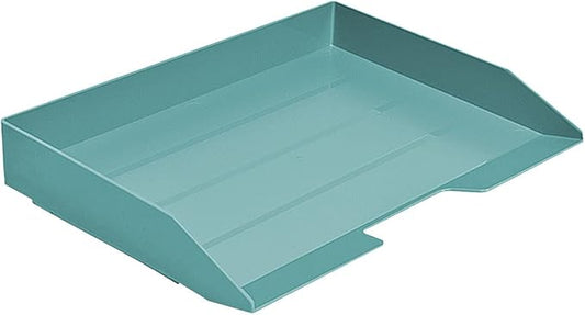 Acrimet Stackable Letter Tray Single Side Load, Plastic, Desktop File Organizer (Solid Green Color) (1 Unit)-NeatNest