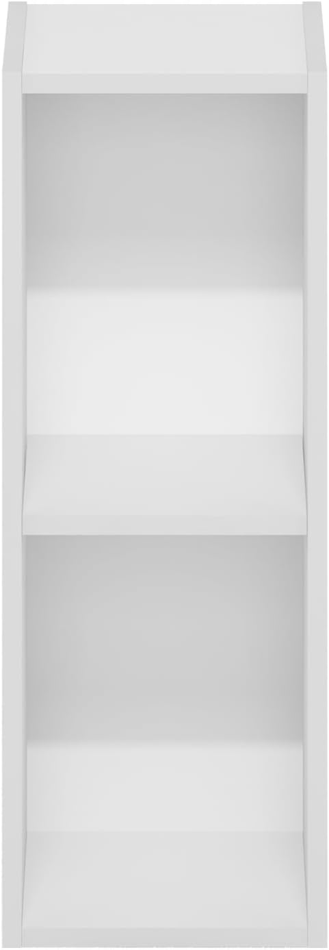 Furinno Fulda 2-Tier Space Saving Storage Shelf Bookcase, 8-Inch Width, White-NeatNest