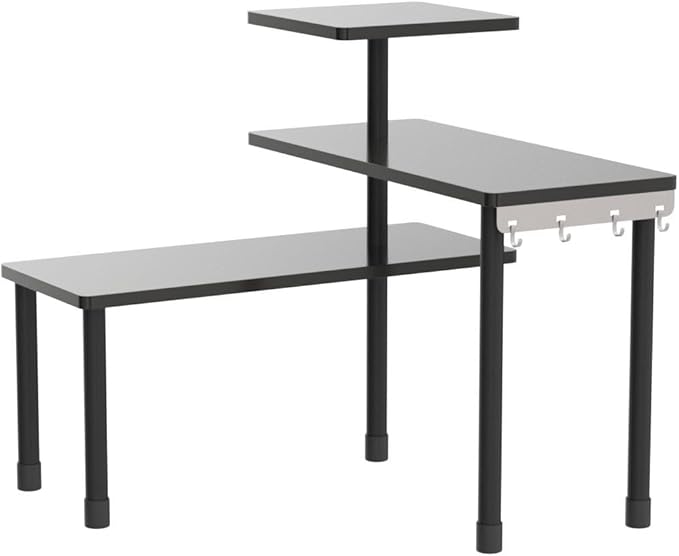 JayRex Countertop Corner Shelf, 3 Tier Shelf Moveable Organizer for Bathroom Counter, Make Up, Dresser Table, Desktop Shelf (Black)-NeatNest