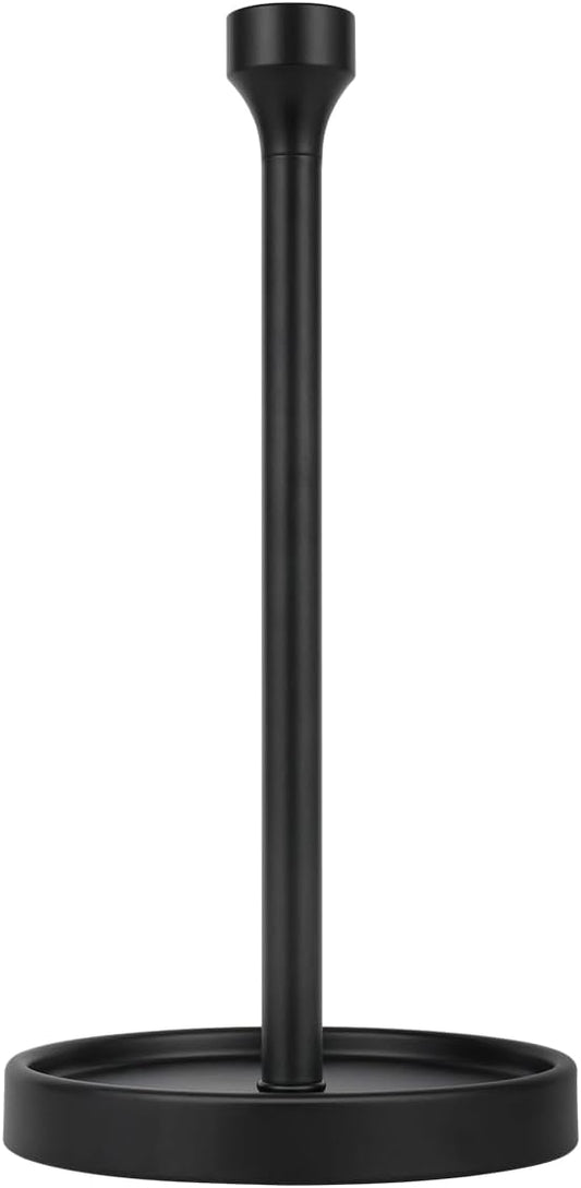 Ivilon Countertop Paper Towel Holder - Modern Bell End Minimalist Design - Fits All Paper Towel Roll Sizes - Color Black-NeatNest