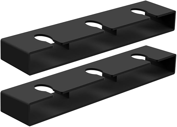 2Pack Wine Glass Holder Under Cabinet Shelf,Plastic Wine Glass Rack Stemware Drying Storage Hanger for Kitchen,Bar and Restaurant(Black)