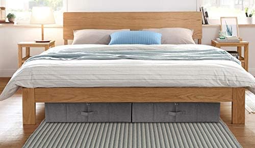 Folding Washable Dustproof Under bed Storage Bins with Lids, Underbed Storage Containers for Closet, Wardrobe Clothes, Blanket, Duvets, Sweaters Organizer, Dark Gray, Pack of 3-NeatNest