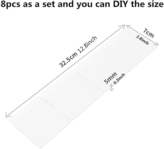 8pcs DIY Plastic Drawer Organizer Adjustable Drawer Dividers for Home Tidy Closet, Socks, Underwear, office school supplies, kitchen utensil tools (Clear White)-NeatNest