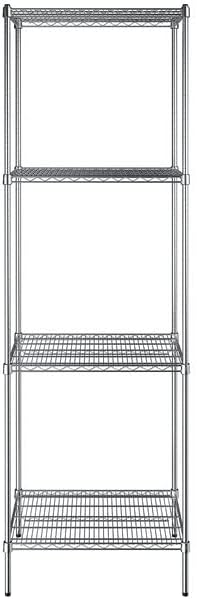24" x 30" NSF Chrome 4-Shelf Kit with 96" Posts, Heavy Duty Storage Shelving, Wire Shelving Kit, NSF Commercial Storage Rack Unit