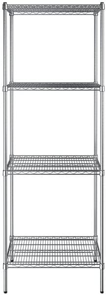 24" x 30" NSF Chrome 4-Shelf Kit with 86" Posts, Heavy Duty Storage Shelving, Wire Shelving Kit, NSF Commercial Storage Rack Unit