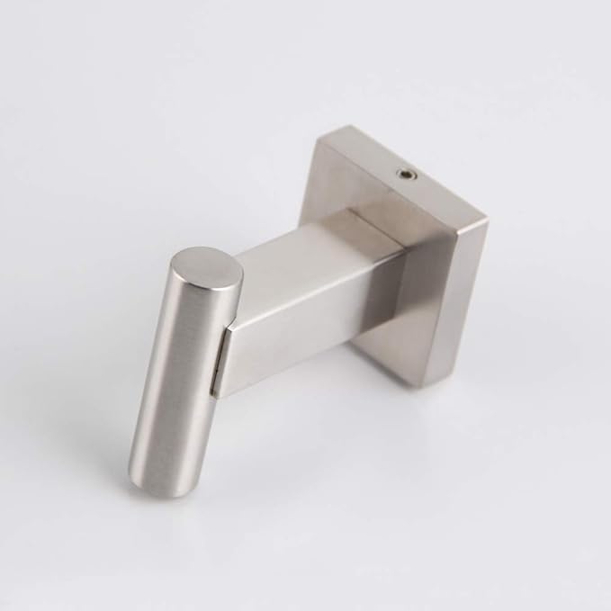 GERZWY Bathroom Coat Hook SUS 304 Stainless Steel Single Towel/Robe Clothes Hook for Bath Kitchen Garage Heavy Duty Contemporary Hotel Style Wall Mounted 2 Pack Brushed Finish DG1407-LS