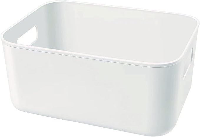 Set Of 3 Plastic Storage Bins,Versatile Kitchen Pantry Organization and Storage,for Plastic Storage Container Under Bed,Under Sink Bathroom Organizer (White, 3 Pack Small)-NeatNest
