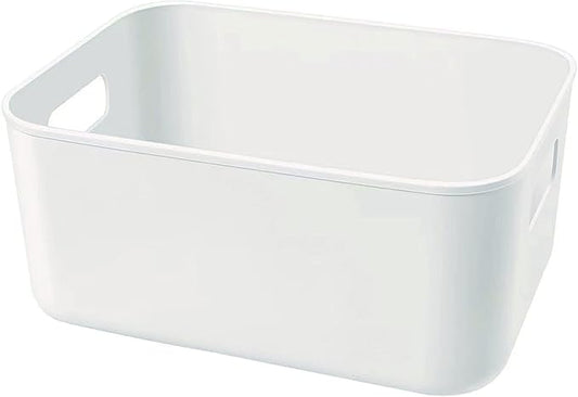 Set Of 3 Plastic Storage Bins,Versatile Kitchen Pantry Organization and Storage,for Plastic Storage Container Under Bed,Under Sink Bathroom Organizer (White, 3 Pack Small)-NeatNest
