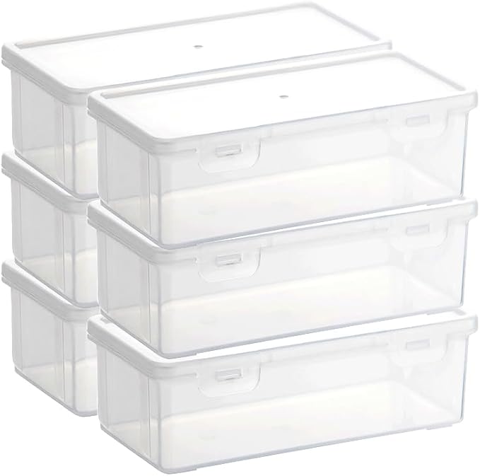 Plastic Storage Containers with Lid for Office Supplies, Pencil Box, Art Supplies, Makeup, Crafts and and Charger Cable Cord (2)-NeatNest