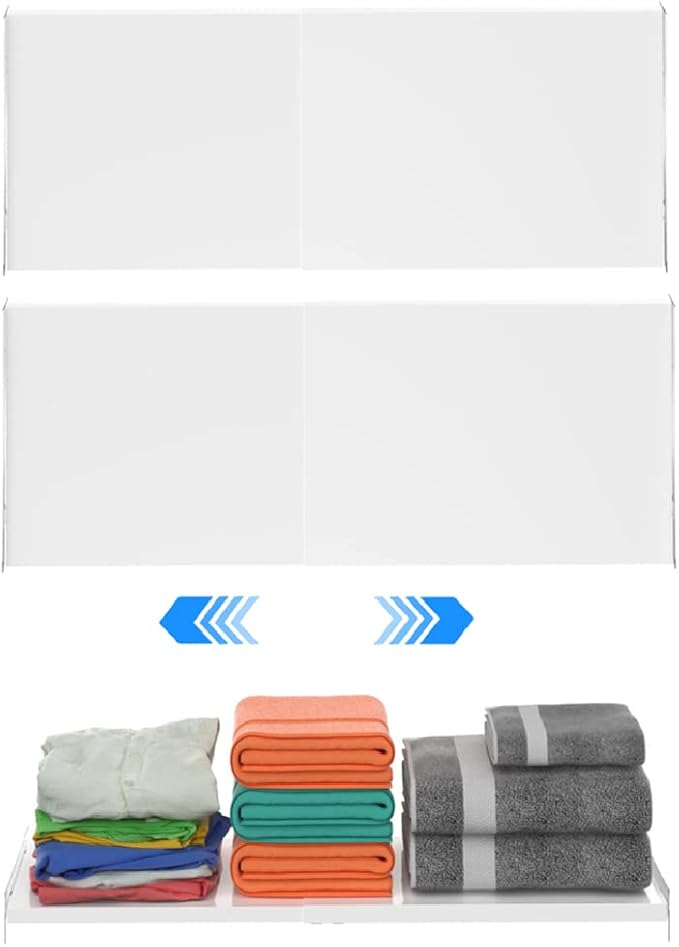 Closet Shelves Organizer 11.8''Width, Adjustable Wardrobe Shelf Organizer System, Metal Shelf for Kitchen Cabinet Wardrobe Cupboard, 2 Pack-NeatNest