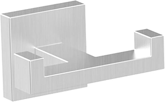 BOZWELL Double Towel Hooks for Bathroom Bushed Nickel Wall Mount，Simple Modern Square Style Coat Robe Hook，Stainless Steel Heavy Duty Door Hanger for Bathroom Bedroom Kitchen Hotel Pool 1502-NL-1-NeatNest