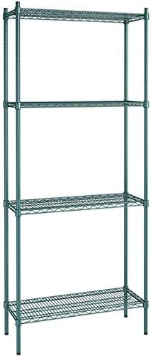 14" x 36" NSF Green Epoxy 4-Shelf Kit with 86" Posts, Heavy Duty Storage Shelving, Wire Shelving Kit, NSF Commercial Storage Rack Unit