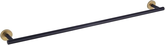 GERZWY Stainless Steel 33 Inch Towel Bar Black Towel Rack Wall Mounted Towel Rail Towel Rod for Bathroom (Black & Gold) AG1101C85-BD