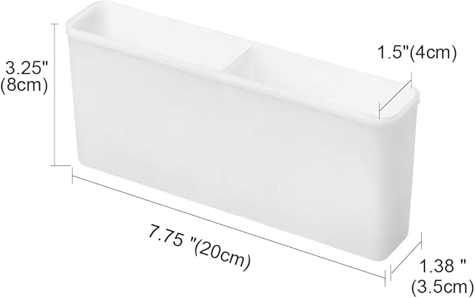 SANNO Utensil Drying Rack, Plastice Utensil Silverware Storage Holder fit for Dish Rack Over Sink, Chopsticks/Spoon/Fork/Knife Drainer Basket Flatware Storage Drainer,White, 7.75"×1.5"-NeatNest