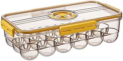 CottonColors Egg Holder for Fridge - 18 Container for Refrigerator, Plastic Organizer, Stackable Storage With Lids for Timer-NeatNest