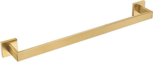 Bagnolux 22 Inch Gold Bathroom Accessories, Gold Towel Rack for Bathroom Wall Mounted Towel Bar, Heavy Duty Modern Brushed Brass Towel Holder Wall Single Towel Rod (Total Length 23.6-Inch)
