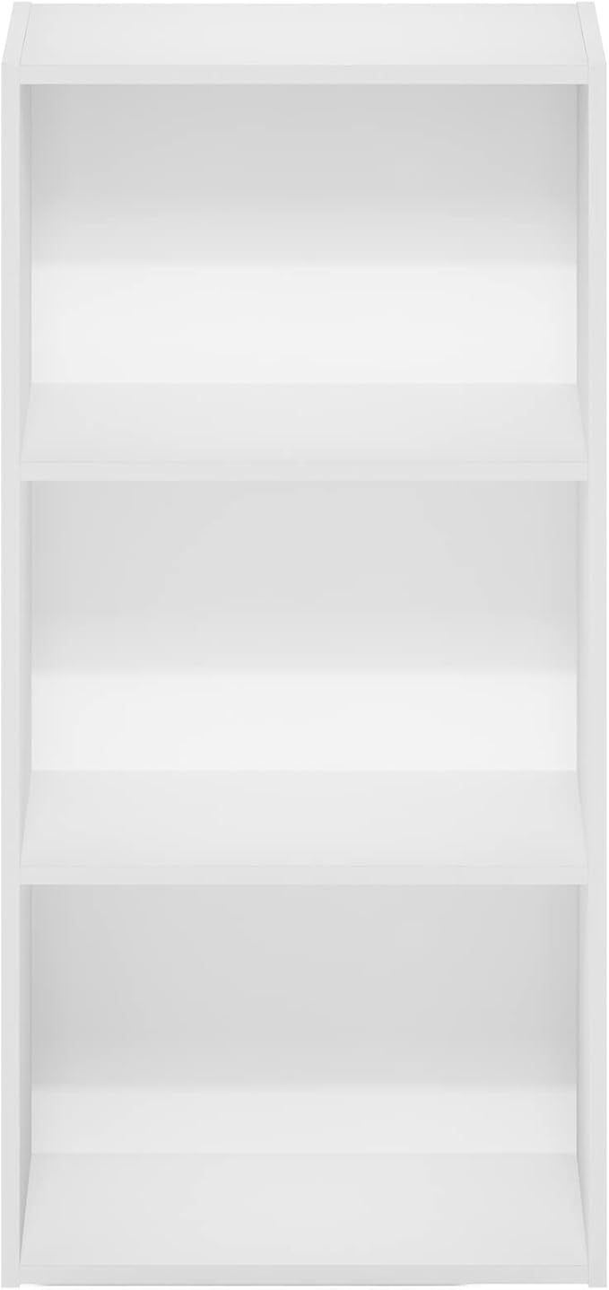 Furinno Luder 3-Tier Open Shelf Bookcase, White-NeatNest