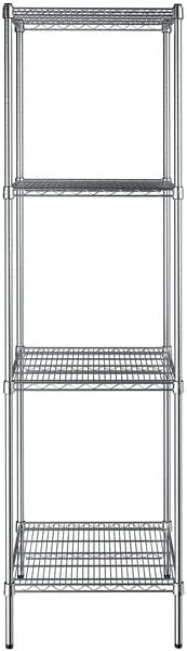 24" x 24" NSF Chrome 4-Shelf Kit with 86" Posts, Heavy Duty Storage Shelving, Wire Shelving Kit, NSF Commercial Storage Rack Unit