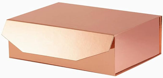 1Pcs 13x9x4 Inches Rose Gold Gift Boxes with Lids for Presents Magnetic gift box large Gift Box for Bridesmaid Proposal，Groomsman (Glossy Rose Gold)-NeatNest