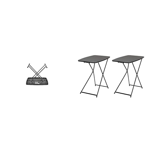 Iceberg IndestrucTable TOO 1200 Series Personal Folding Table and COSCO Multi-Purpose Adjustable Height Personal Folding Activity Table (2 Pack), Black-NeatNest